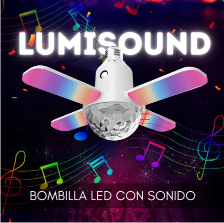 Bombilla LED de 4 Hojas con Música Bluetooth!