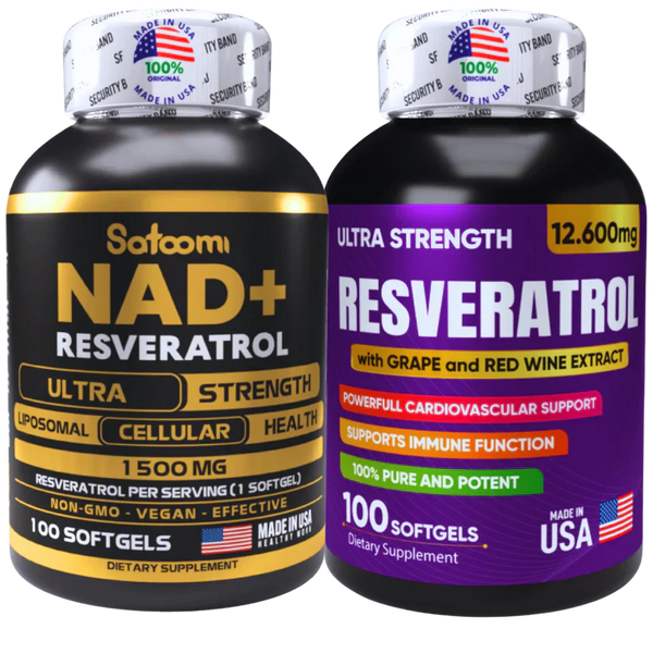 Combo Premium NAD+ & Resveratrol | Energía, Longevidad y Antienvejecimiento